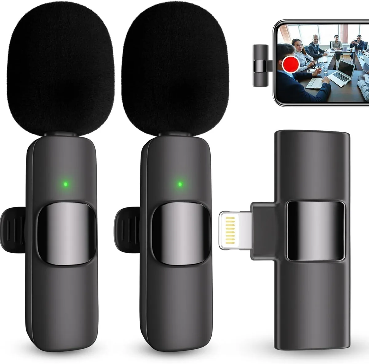 KEHIPI KEHIPI M686 Wireless Lavalier Microphone Lightning Dual Pack — product photo
