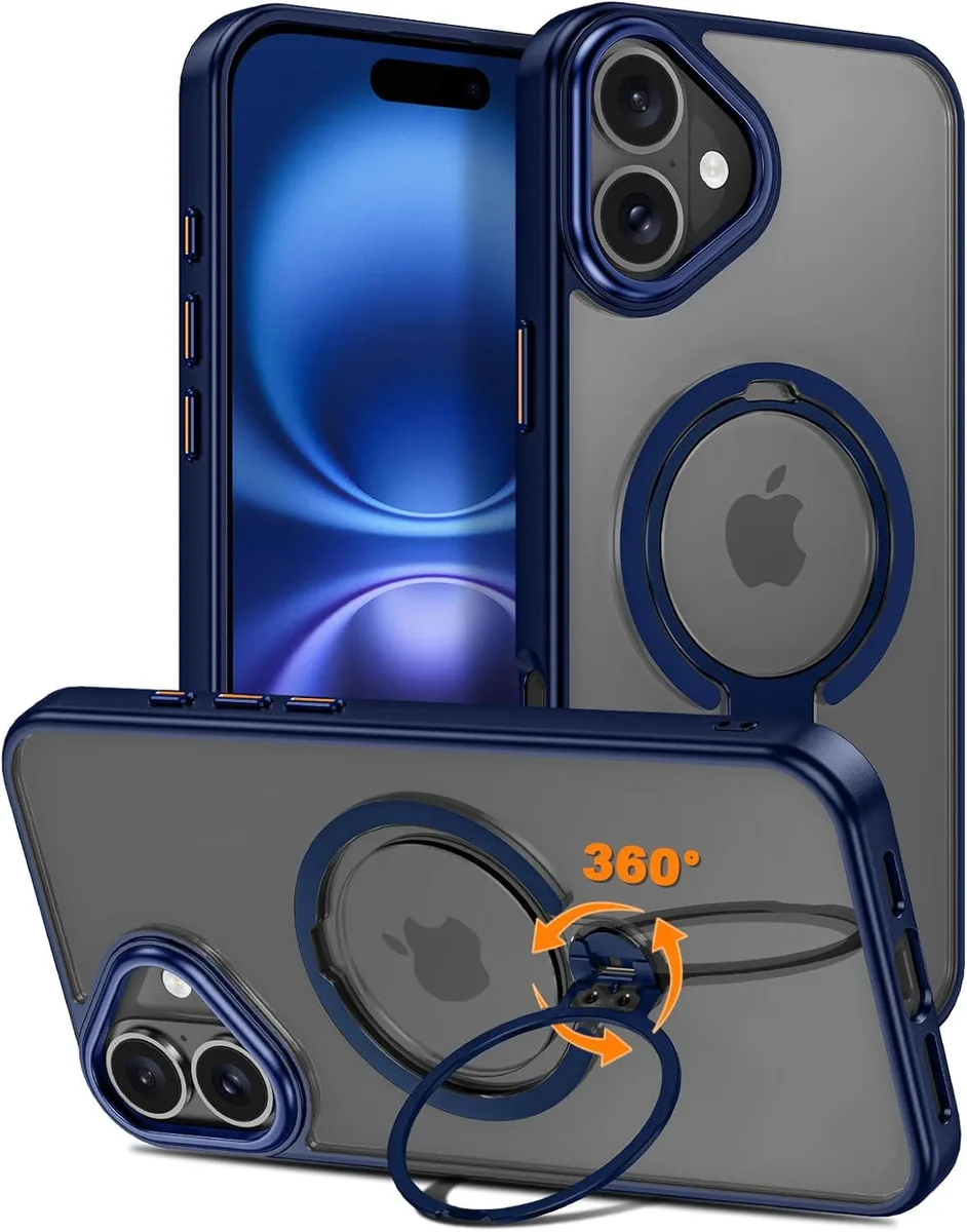 BONAEVER BONAEVER iPhone 16 Case Blue 6.1" 360° Stand 15ft Drop — product photo