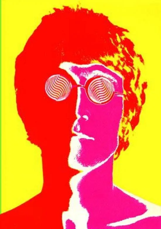 John Lennon psychedelic poster, 24 by 36 inches, glossy paper finish