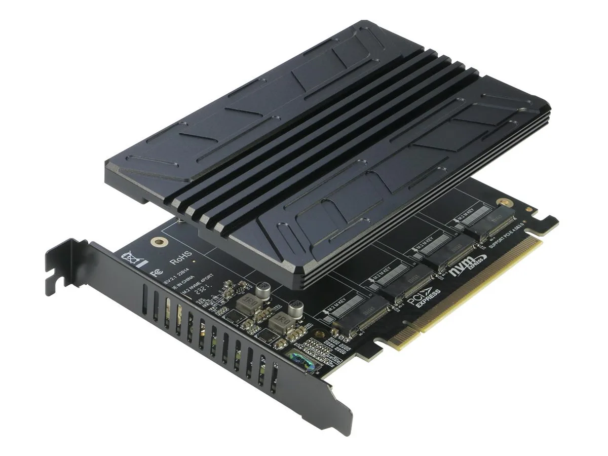 RIITOP RIITOP Quad M.2 NVMe to PCIe 16x Adapter expansion card — product photo