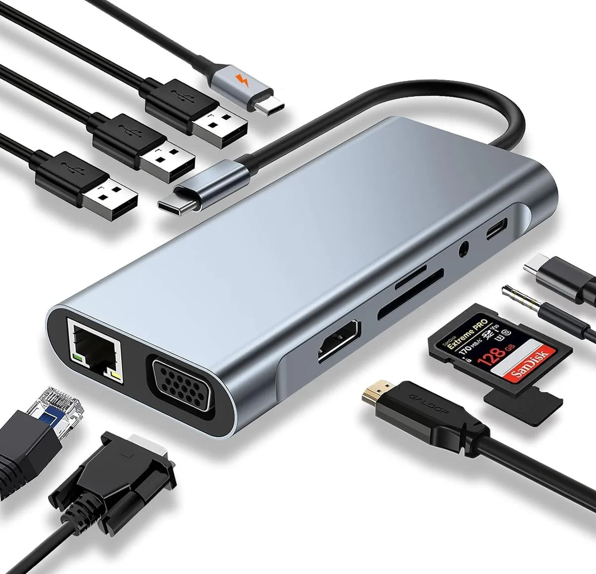WRIARICH WRIARICH BYL-2310 11-in-1 USB-C Docking Station Gray — product photo