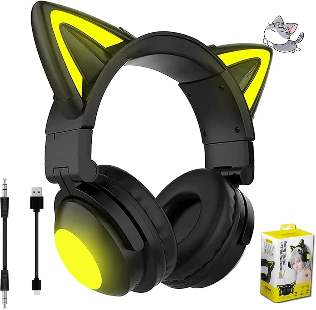  YIK TUNG YT-002 Cat Ear Bluetooth Headphones 3.5mm 32 ohm — product photo