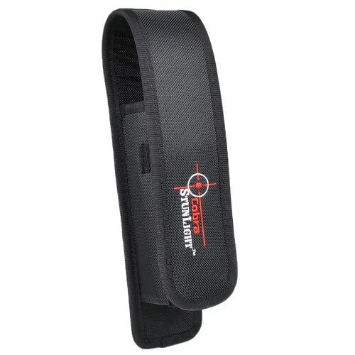 Black canvas holster with swivel belt clip and Velcro closure for Cobra Stunlight
