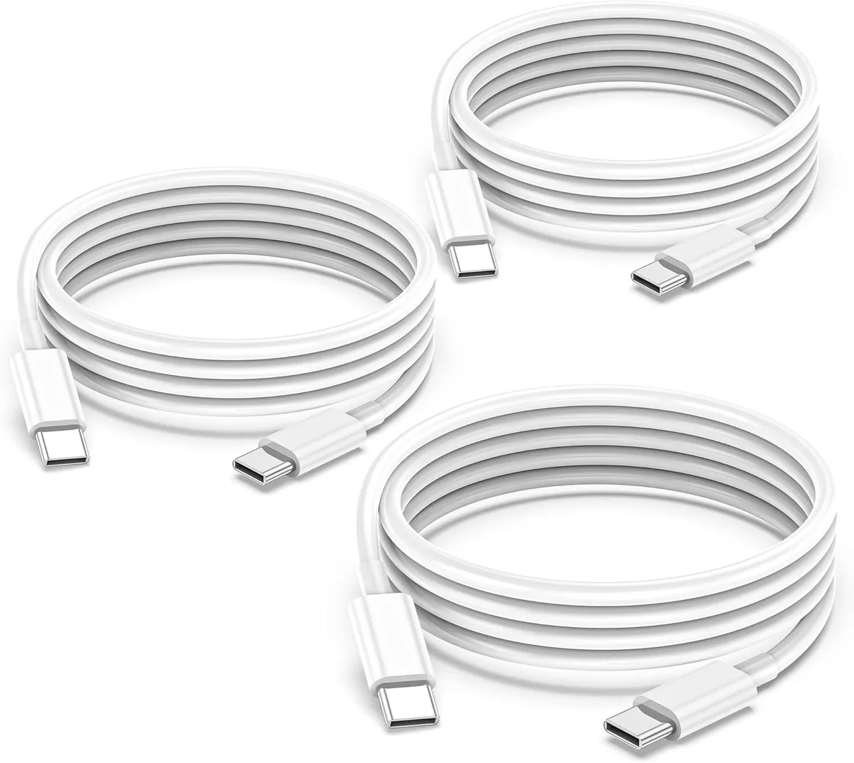 RUOCLRIS RUOCLRIS 3Pack USB-C to USB-C Cable 6ft 60W White — product photo
