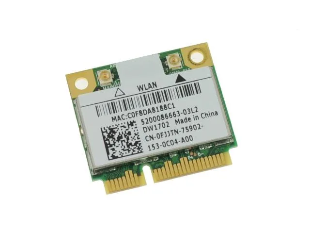 DELL DELL DW1702 Atheros Draft N 802.11 b/g/n Bluetooth Mini-PCIe Card FJJTN — product photo