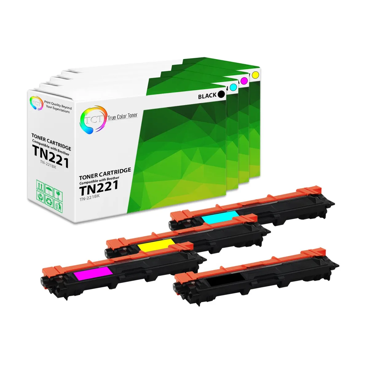 True Color Toner True Color Toner TN221 4 Pack Toner Cartridge 2500 1400 — product photo