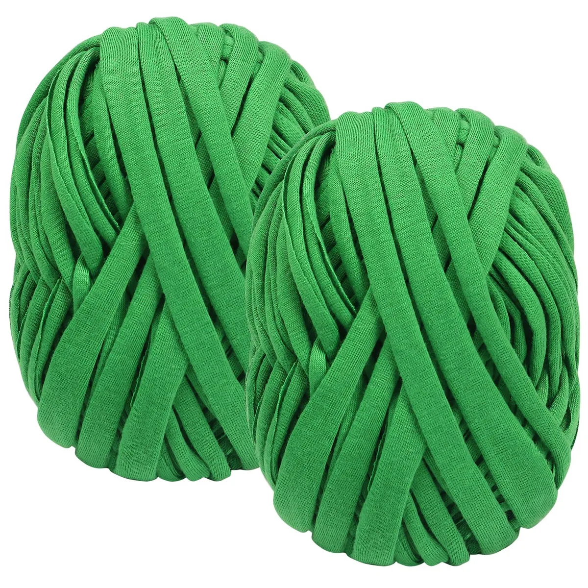 Two green polyester twine rolls, 98 feet each, soft stretchy finish