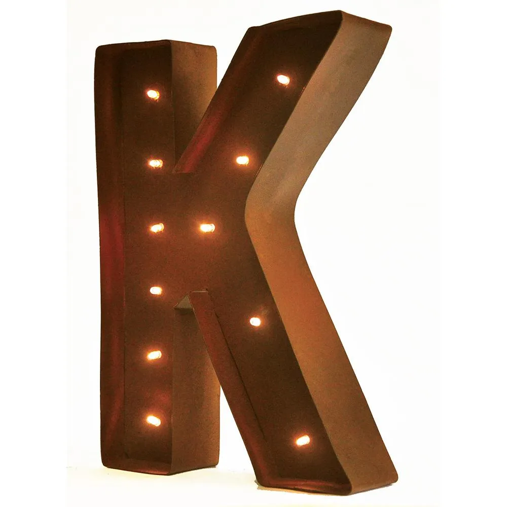Vandue Corporation Vandue Corporation Rustic Vintage 11" LED Glow Letter K Brown-K — product photo