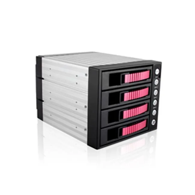 iStarUSA Inc. iStarUSA Inc. BPU-340SATA-RED 3×5.25″ to 4×3.5″ SAS/SATA 6.0 Gb/s Hot-Swap Cage server accessory — product photo