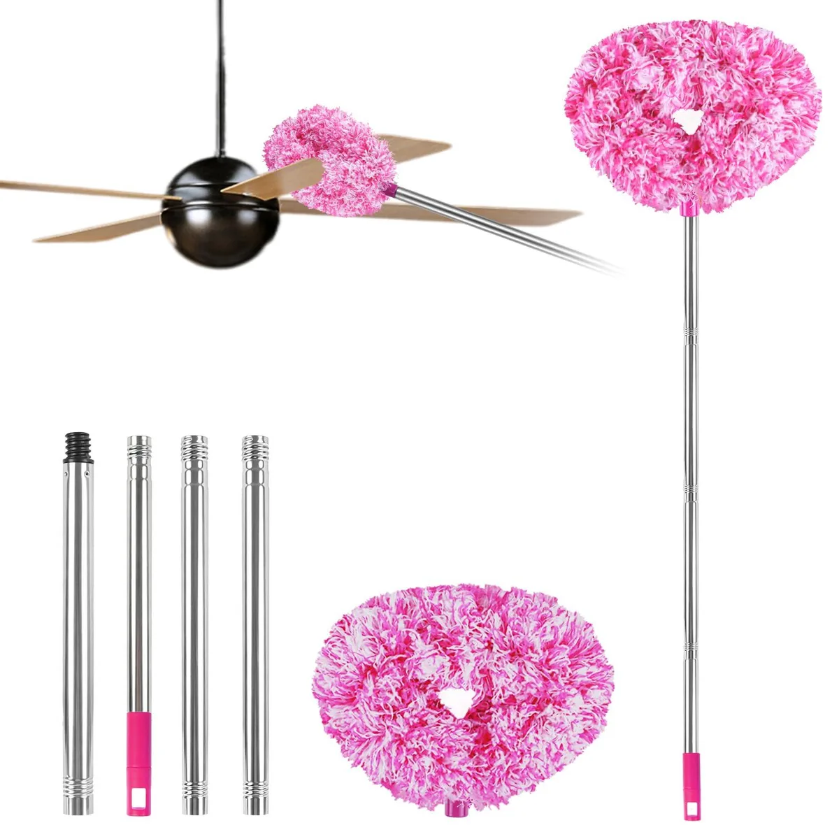 Heonay Ceiling Fan Duster Rosy White 13 to 49.7 Inch — product photo