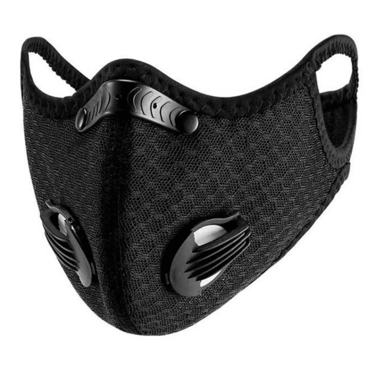 JupiterGear JupiterGear Sports Face Mask PM 2.5 Activated Carbon Filter Dual Valves Black — product photo