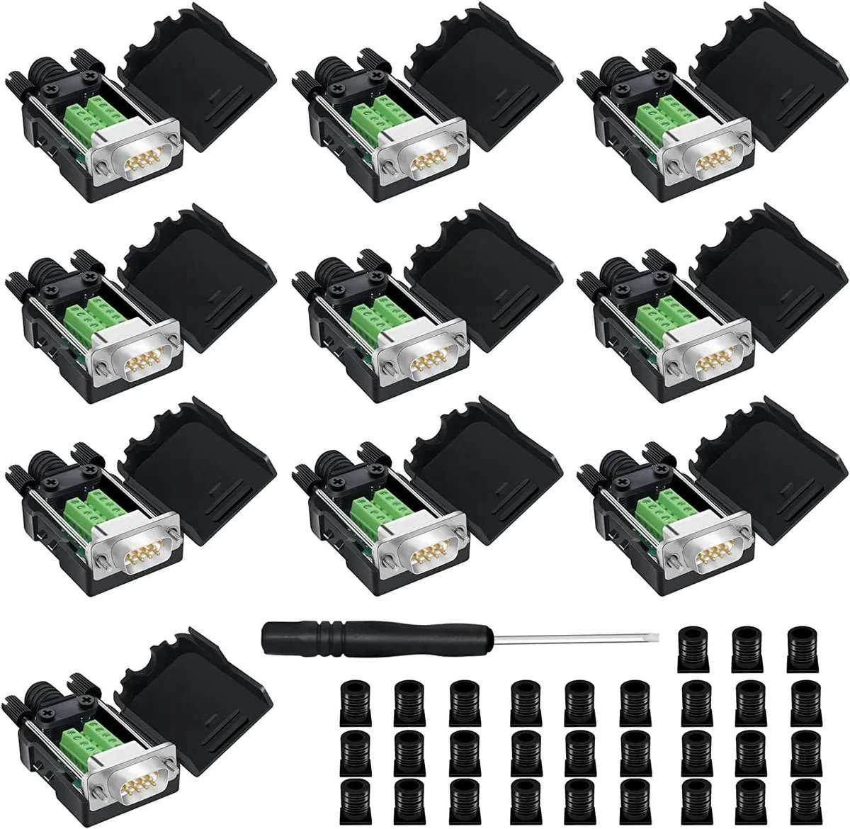Vszerda Vszerda DB9 Serial Adapter 10 PCS Male White 12-24AWG — product photo