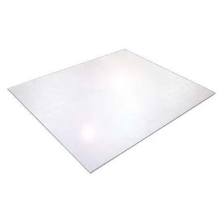 Clear rectangular vinyl chair mat 48 by 60 inches with smooth translucent finish