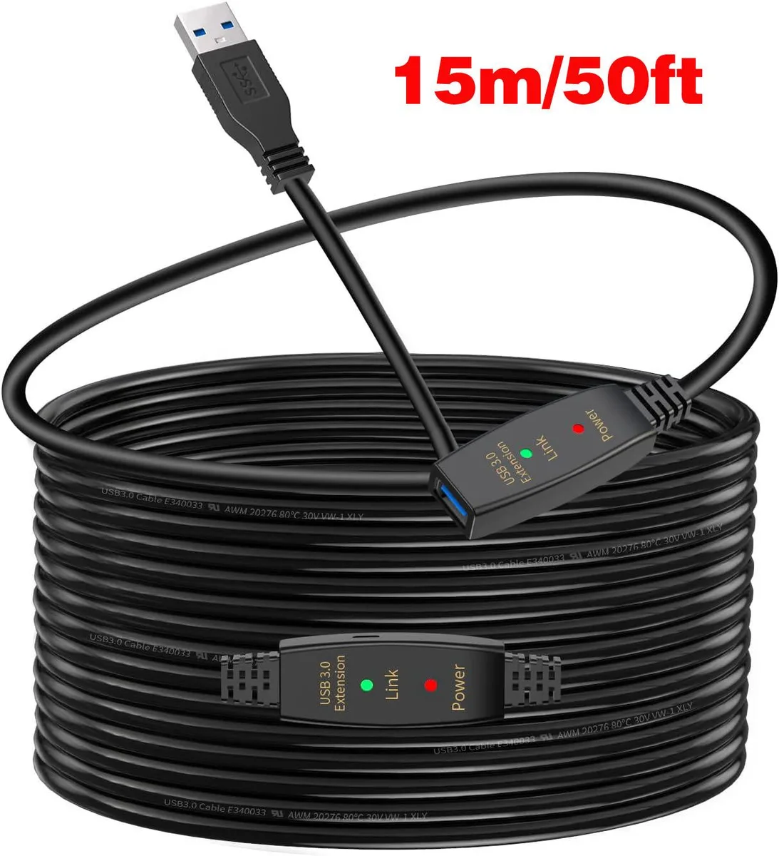 ESTONE ESTONE U310 USB 3.0 Active Extension Cable 50ft — product photo