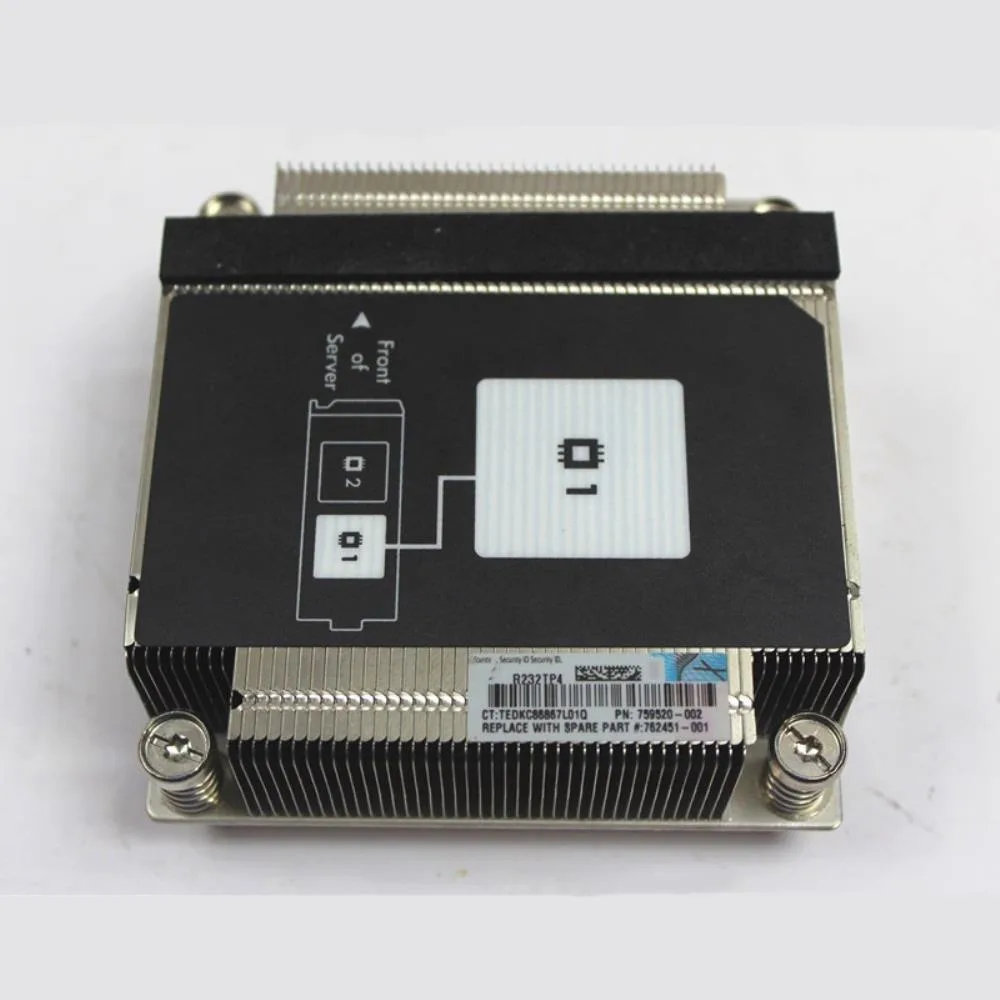 Metal CPU heatsink with fins for blade server