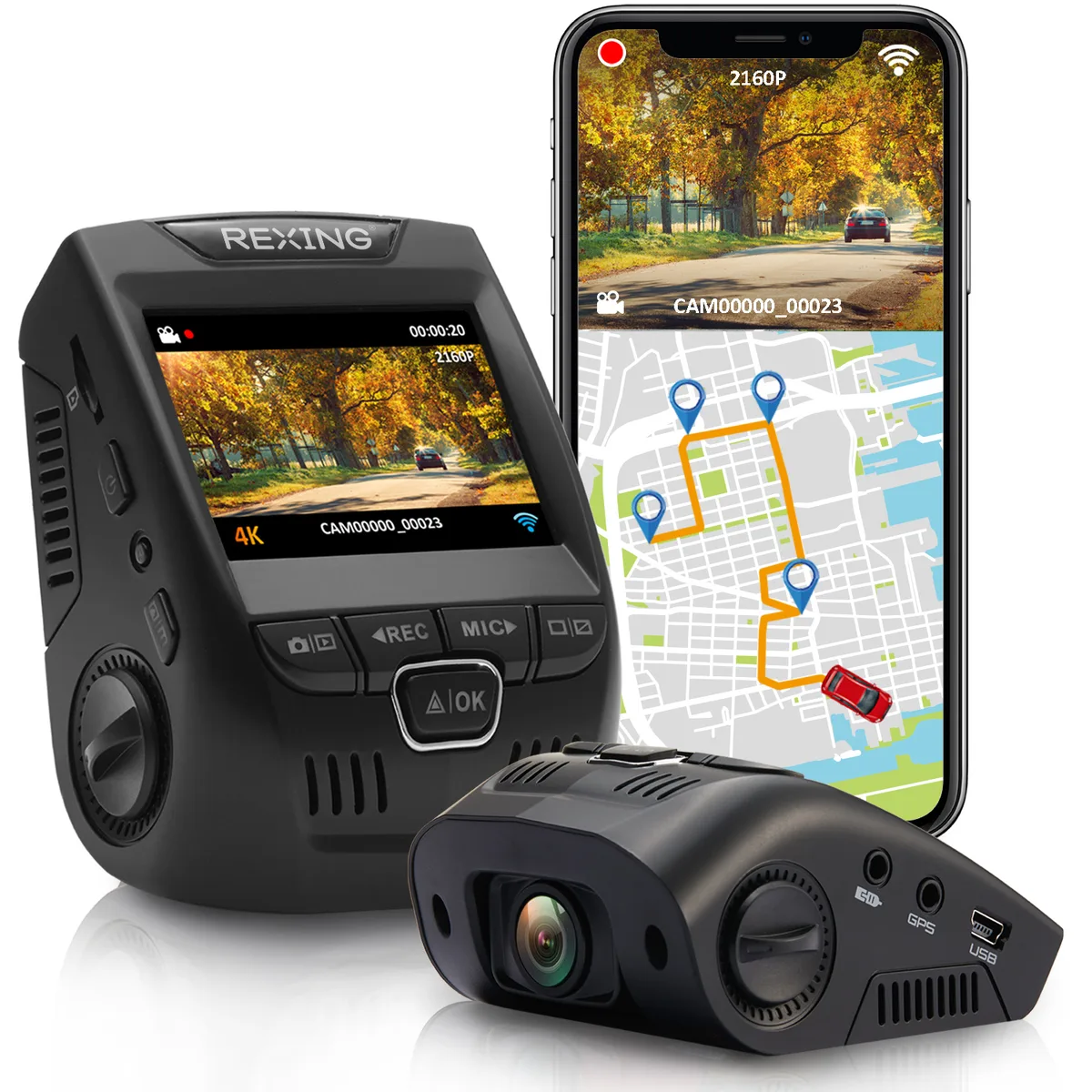 Rexing Rexing V1GW-4K 4K Onboard Camera System 2.4" 170° GPS WiFi Supercapacitor — product photo