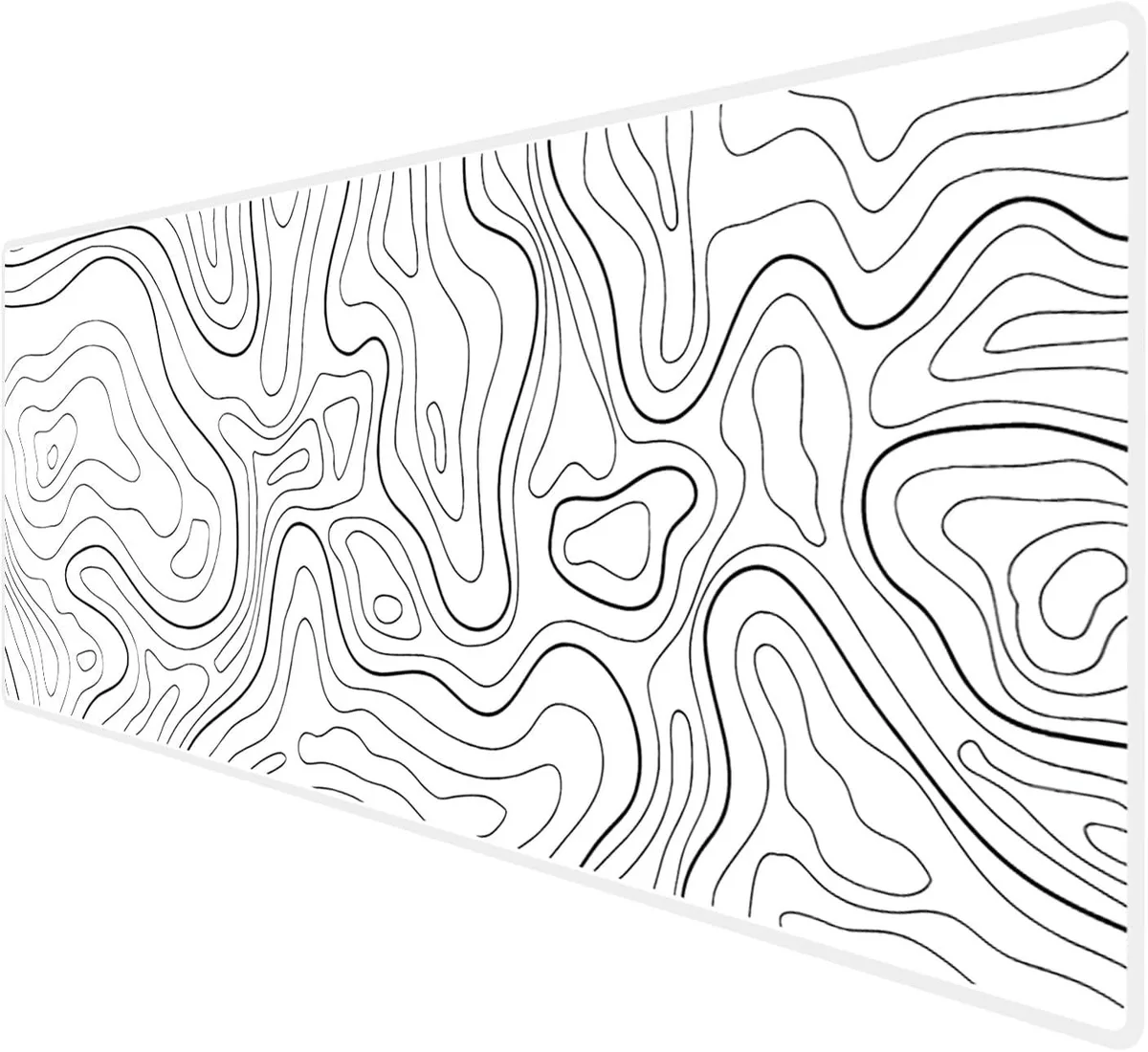 BAOFENG BAOFENG Large Gaming Mouse Pad XXL 90x40cm 35.4x15.7x0.12in White Topographic — product photo