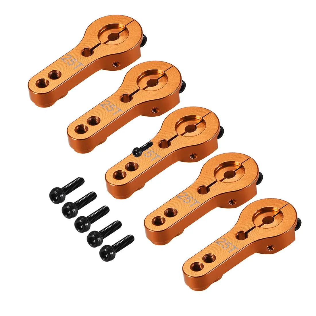 Unique-Bargains Unique-Bargains 25T Aluminum Servo Horns 5pcs Orange — product photo