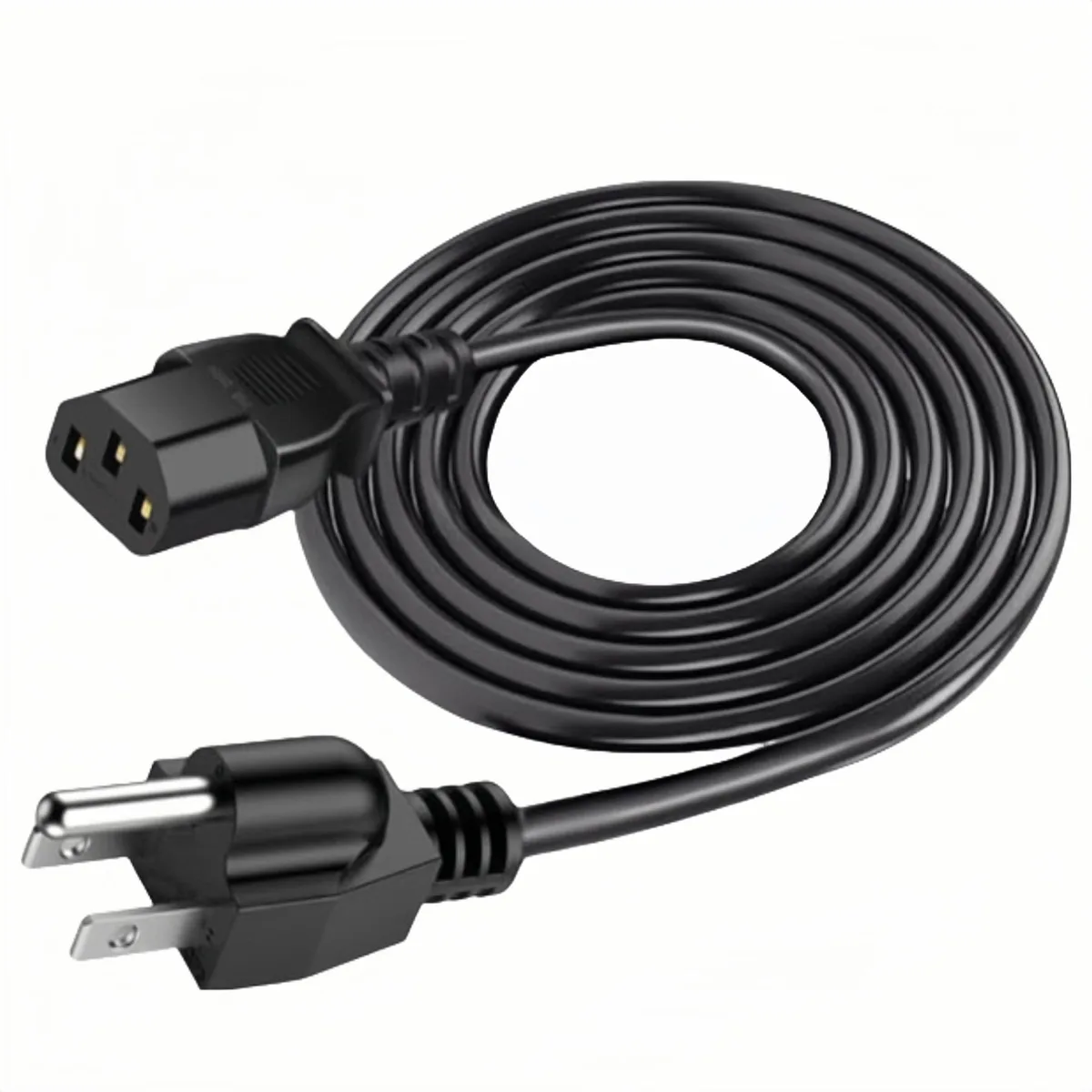  Qnanw 3-Prong AC Power Cord 6 ft 18 AWG 125 V 10 A Black — product photo