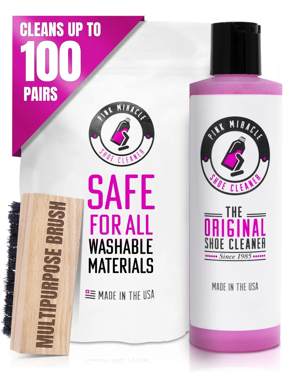 REAL HOME Innovations Pink Miracle Shoe Cleaner Kit 4oz with Brush — product photo