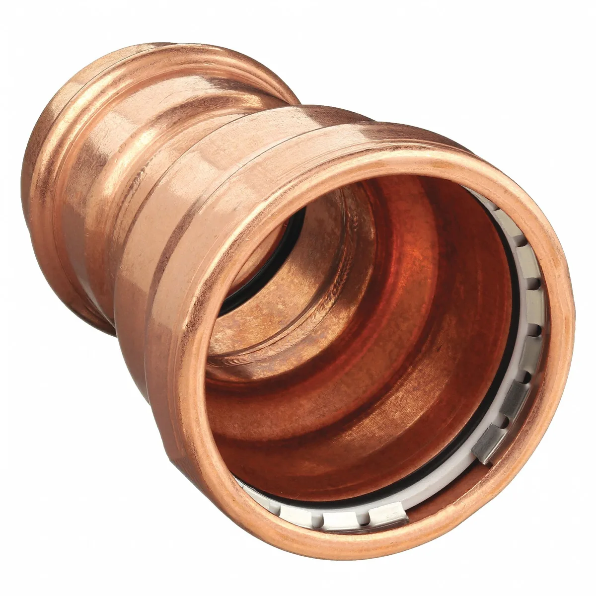 Copper ProPress XL reducer with press-fit ends, straight reducing shape, 6 in overall length