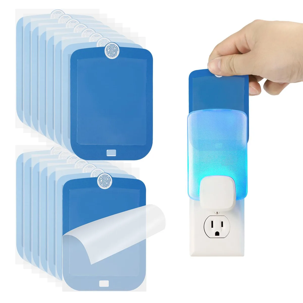White rectangular box containing fifteen sticky refill cartridges for insect light trap