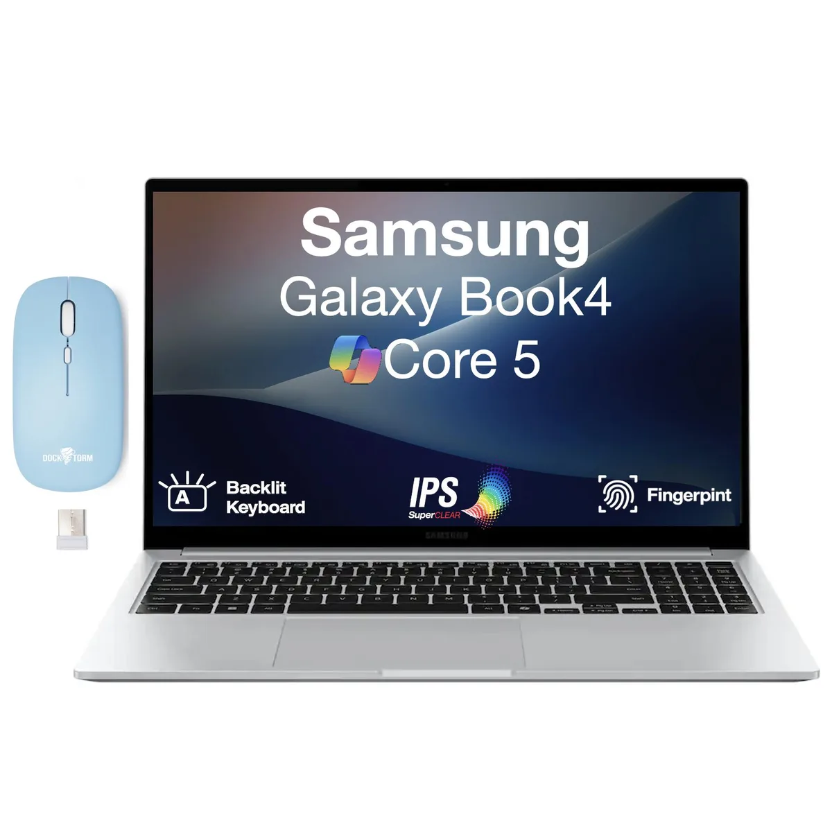 SAMSUNG SAMSUNG Galaxy Book4 laptop 15.6" Intel Core 5 120U 16GB LPDDR4X 8TB PCIe SSD Silver — product photo
