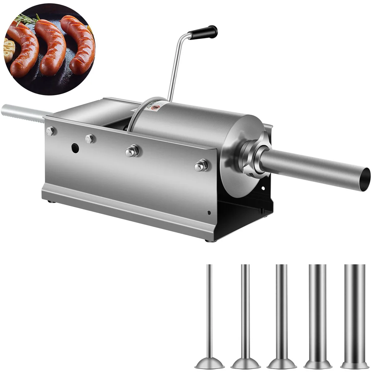 VEVOR VEVOR HS-3L Manual Sausage Stuffer 3 L Dual-Speed 304 Stainless Steel 5 Tubes — product photo