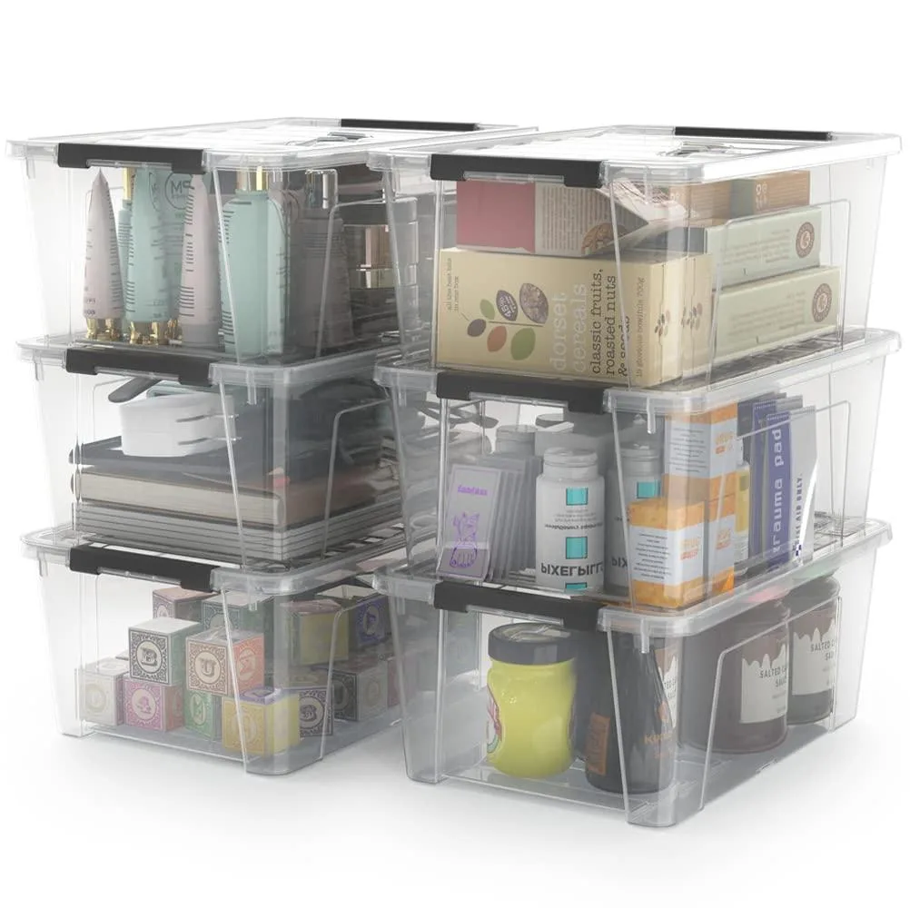  Samsill Clear Storage Latch Bins 6-Pack 11 x 7.7 x 4.6 in 5L — product photo