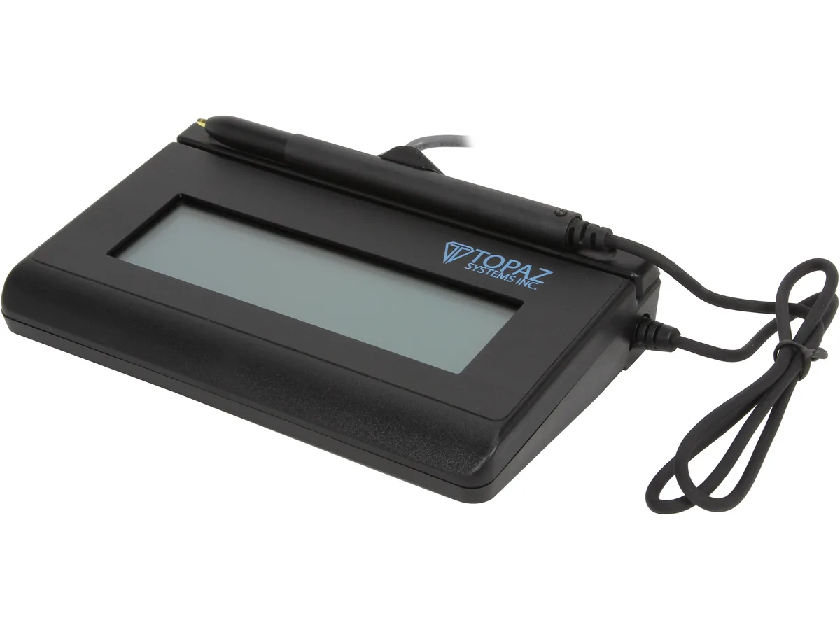 Topaz Systems, Inc Topaz Systems, Inc T-LBK462-BSB-R SignatureGem LCD 1x5 Backlit Signature Pad — product photo