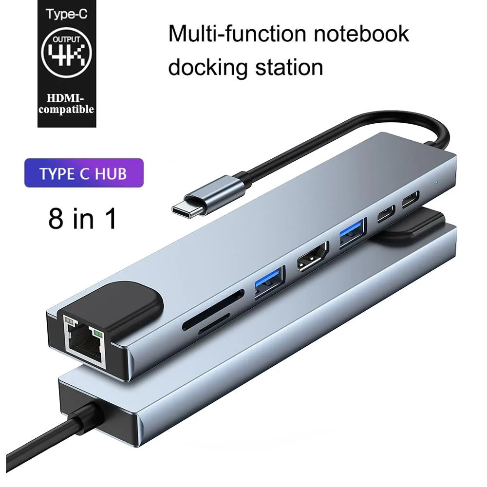 WRIARICH WRIARICH CM2017L8 8-in-1 USB Display Adapter Gray — product photo