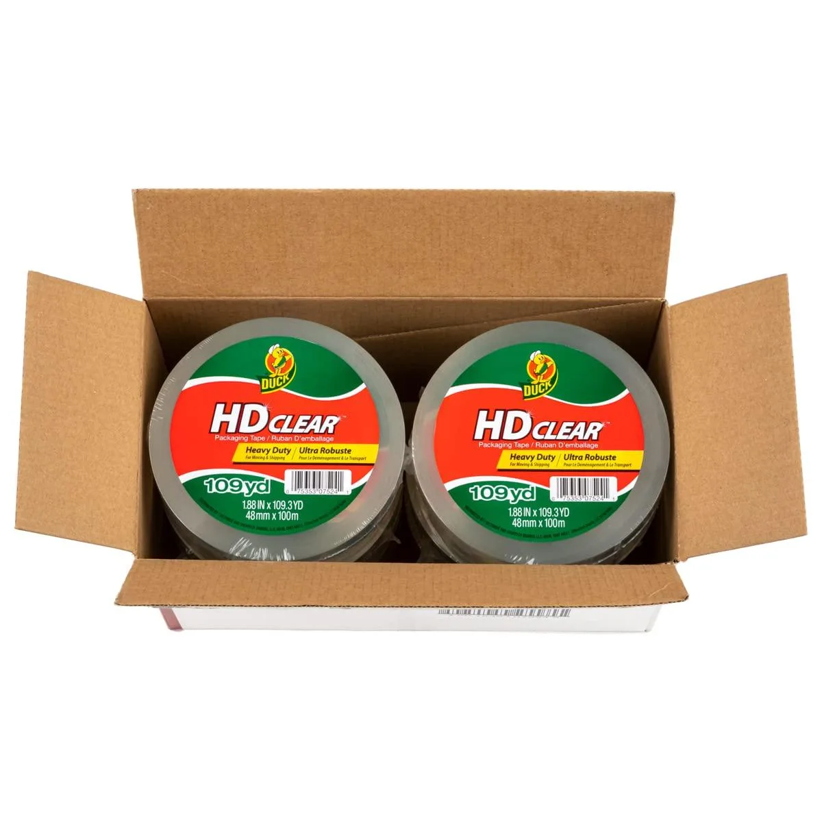  Duck 287975 HD Clear Packing Tape 6 Rolls 1.88 In x 109 Yards — product photo