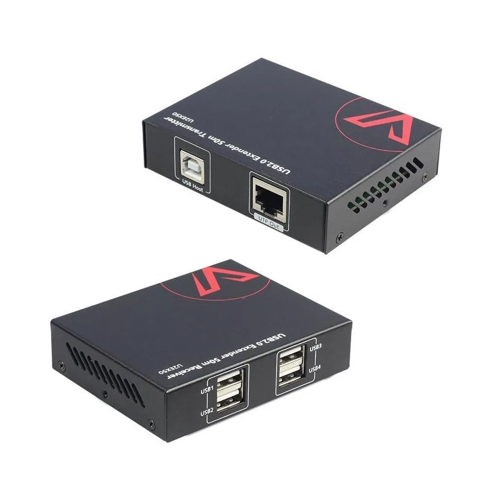 GCROWN GCROWN USB 2.0 Extender Over Cat5e/6/6a/7 196ft 60m 4 Ports KVM Switch — product photo
