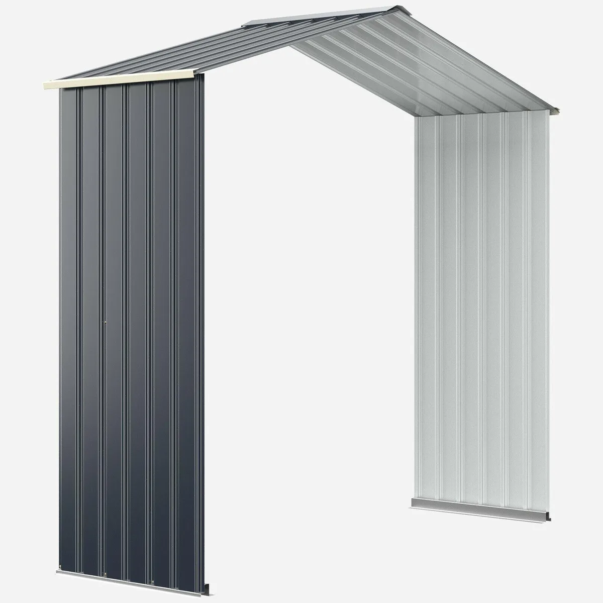 Grey coated-steel extension kit for 7 ft wide shed, rectangular panels with screw connections