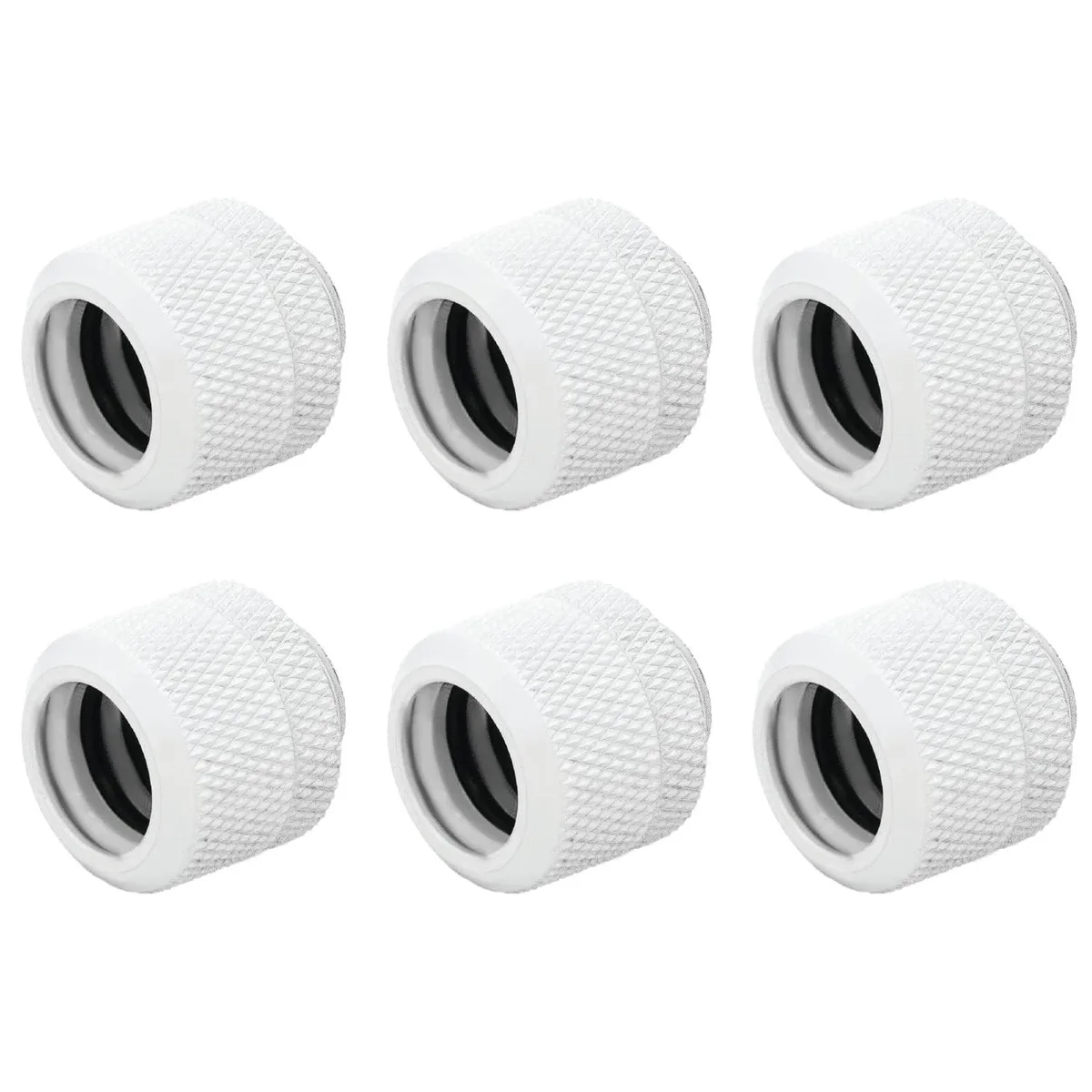 Barrow Mods Barrow Mods 6 Pack G1/4" to 12mm OD Hard Tubing Compression Fitting White 2 in 1 accessory — product photo