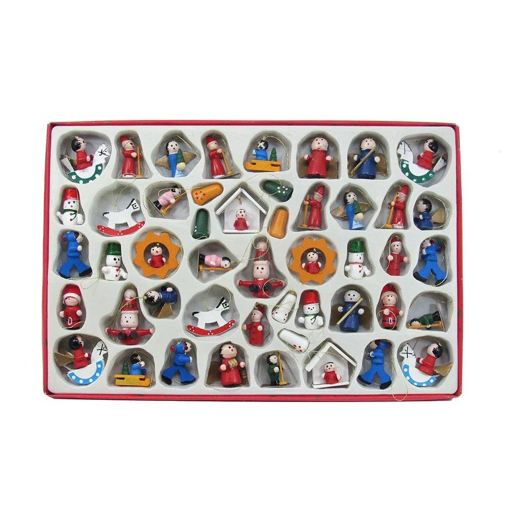  Kurt Adler Petite Treasures Wooden OrnamentMini Set of 48 — product photo
