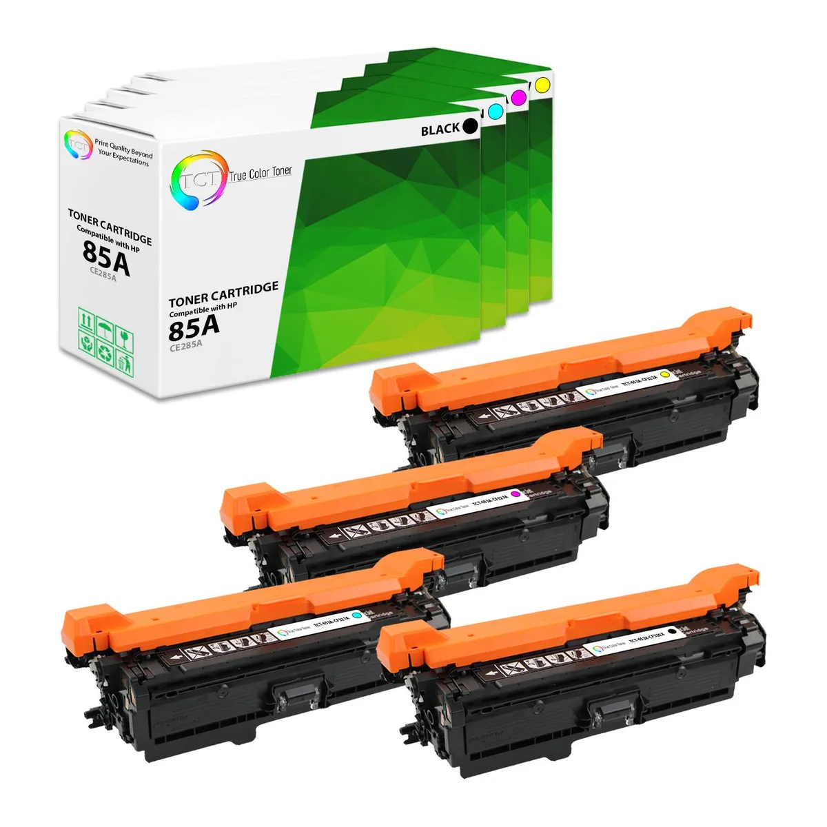 True Color Toner True Color Toner 653X 4-Pack CF320X CF321A CF323A CF322A toner cartridges — product photo