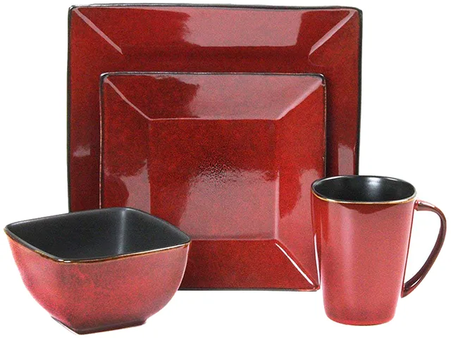 Elama Elama ELM-HARLAND16 16-piece dinnerware set, Red — product photo