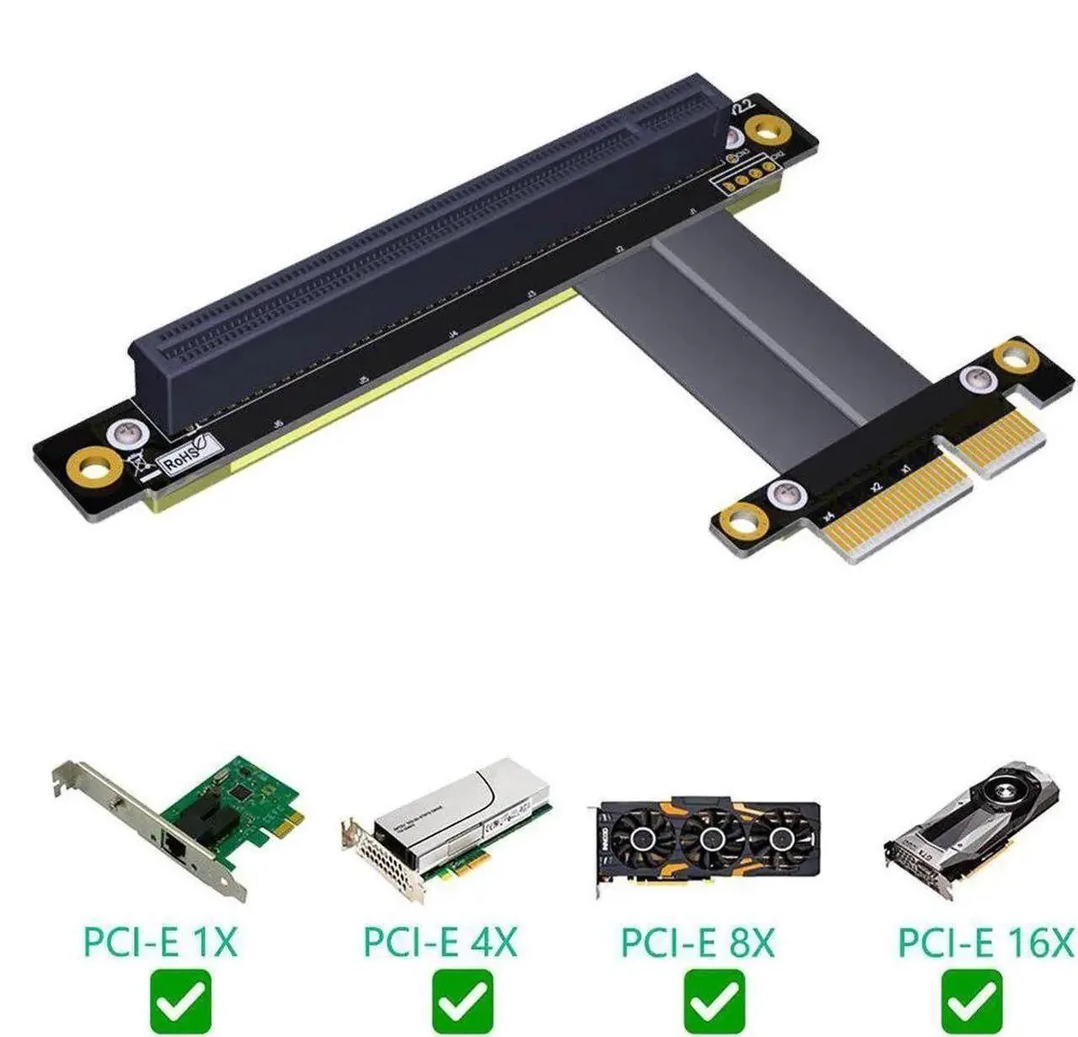 Vszerda Vszerda PCIe 4X to 16X Riser Cable 15cm — product photo