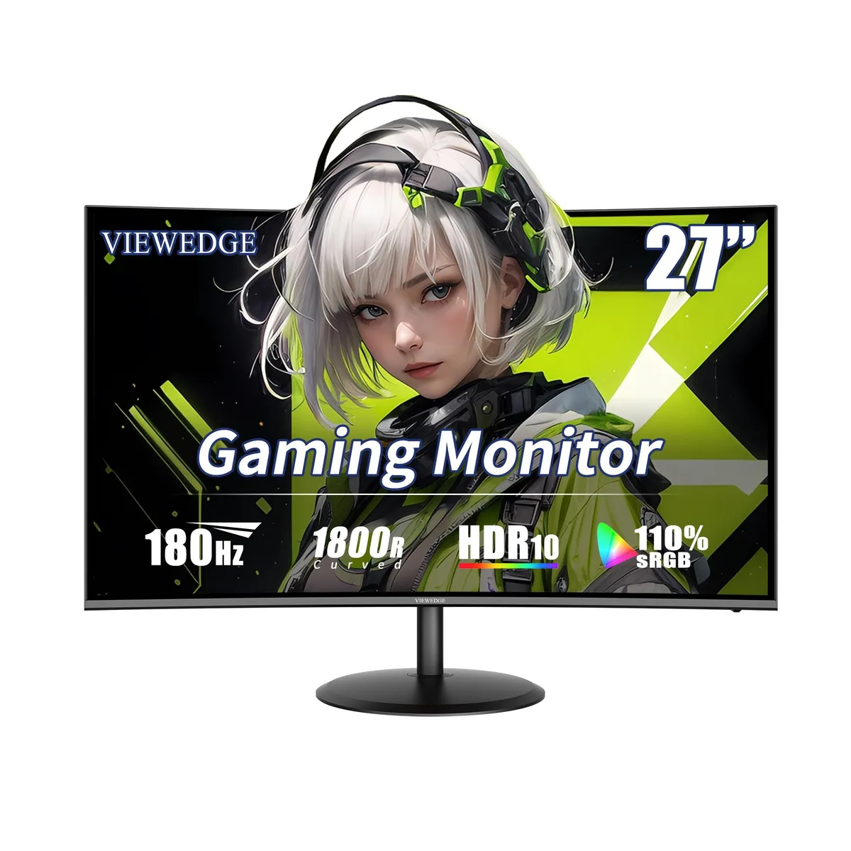 VIEWEDGE VIEWEDGE CS27FH 27" Curved Gaming Monitor 180Hz FHD 1ms FreeSync — product photo