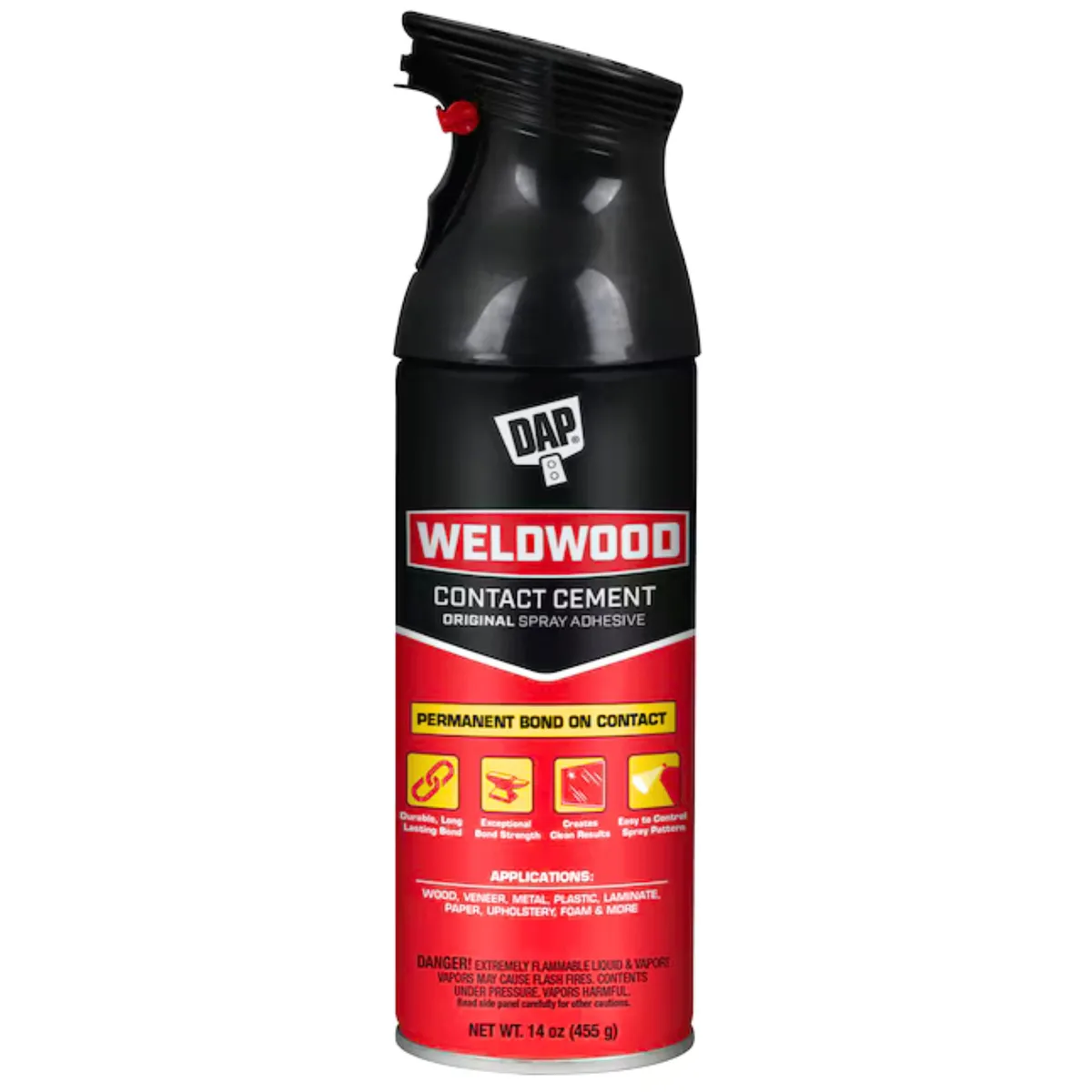 Aerosol can of clear contact cement spray adhesive 14.0 oz