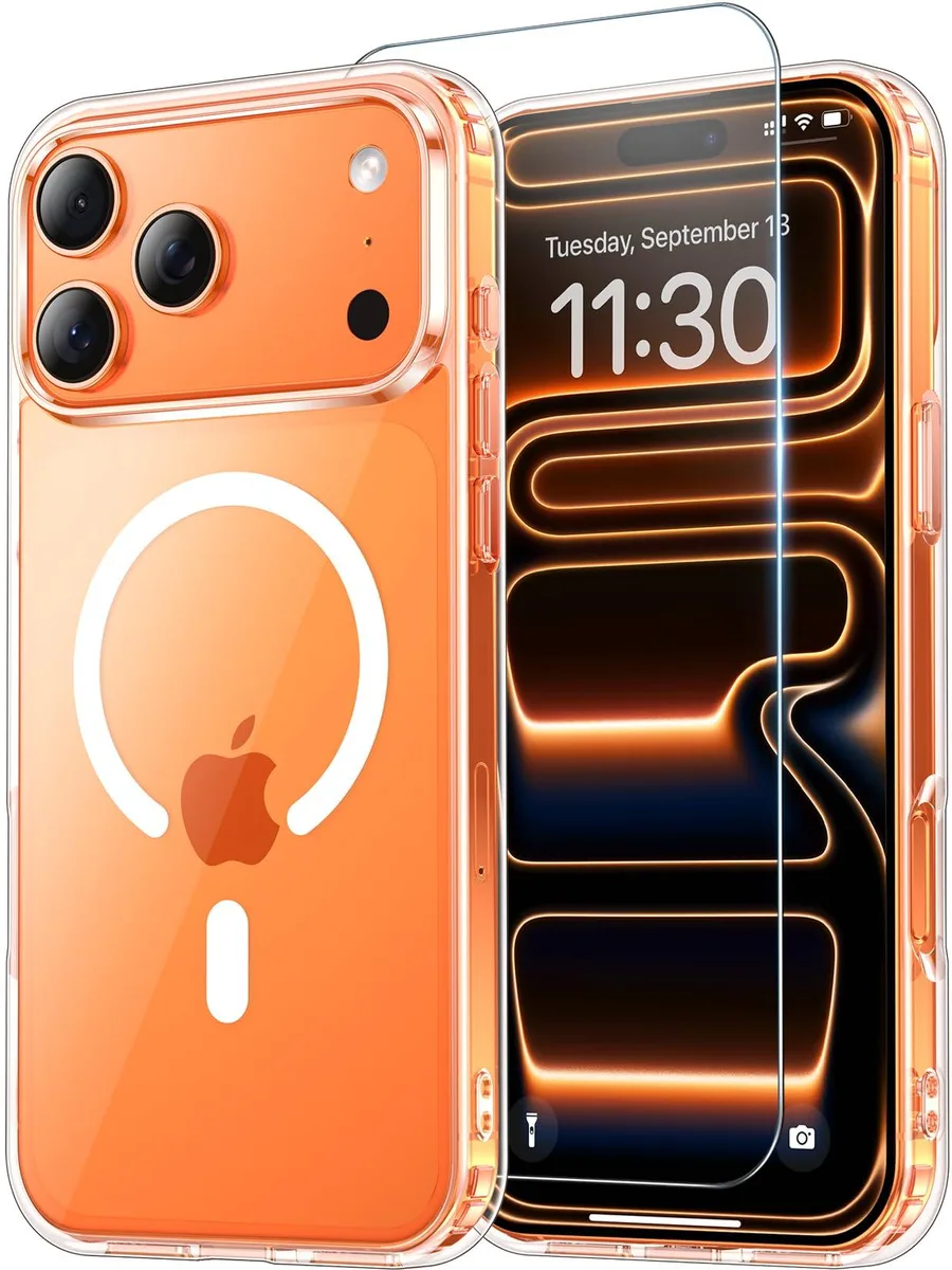 Clear Temdan case for iPhone 17 Pro Max 6.9 inch with screen protector
