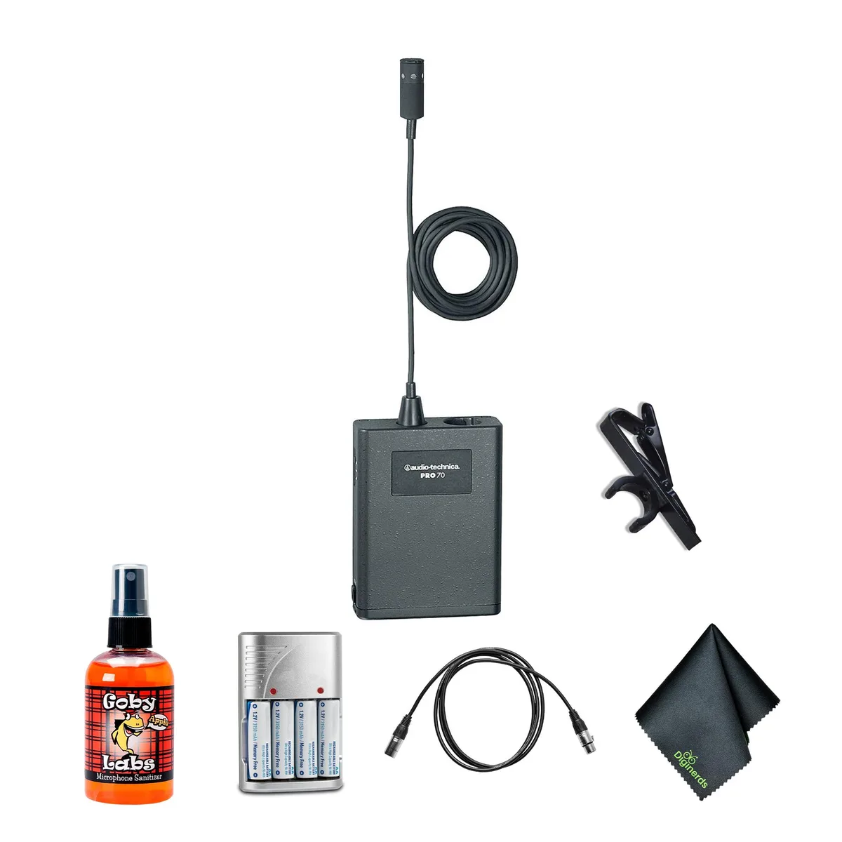Audio-Technica Audio-Technica Pro 70 Lavalier Microphone with 4xAA Batteries and Charger — product photo