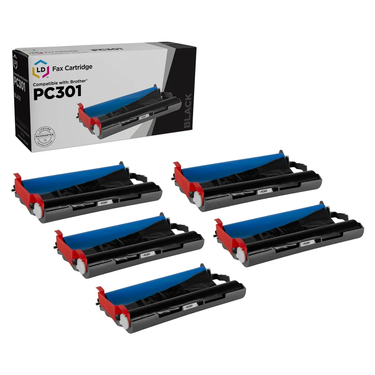 LD Products LD Products Compatible Brother PC301 5-Pack Fax Cartridges with Roll — product photo