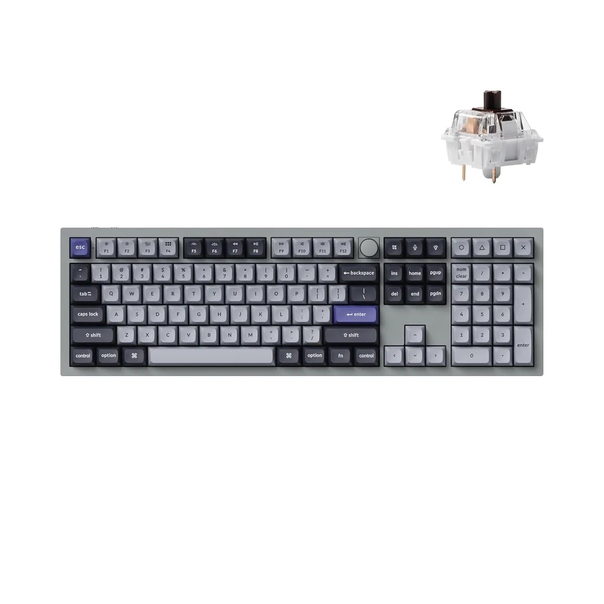 TUKO TUKO Q6 Pro Full-Size Gaming Keyboard 6063 Aluminium QMK VIA 1000 Hz Hot-Swappable Brown Switch Grey — product photo
