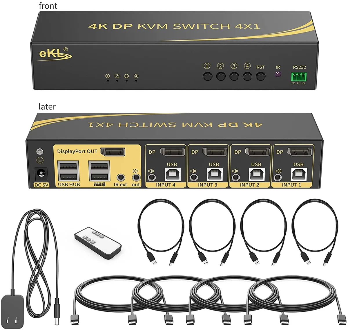 IHDAPP IHDAPP 4-Port DisplayPort 1.2 KVM Switch 4K 60Hz — product photo