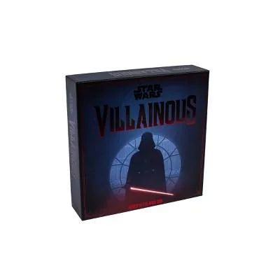 Blue rectangular box with Star Wars villain artwork and sculpted mover pieces visible