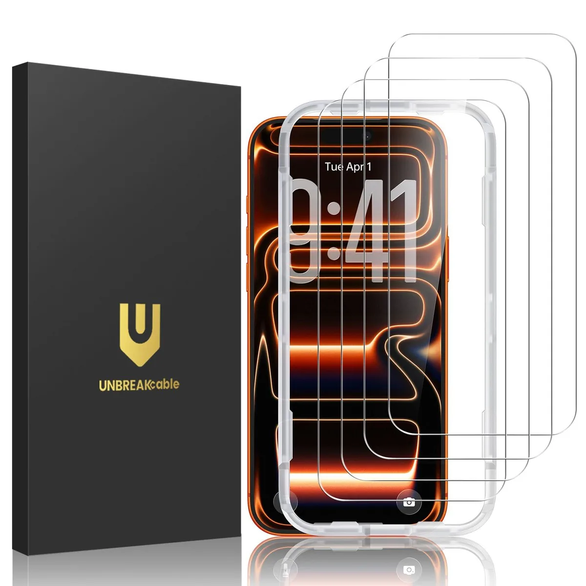 Clear tempered glass screen protector for iPhone 17 Pro Max with installation frame
