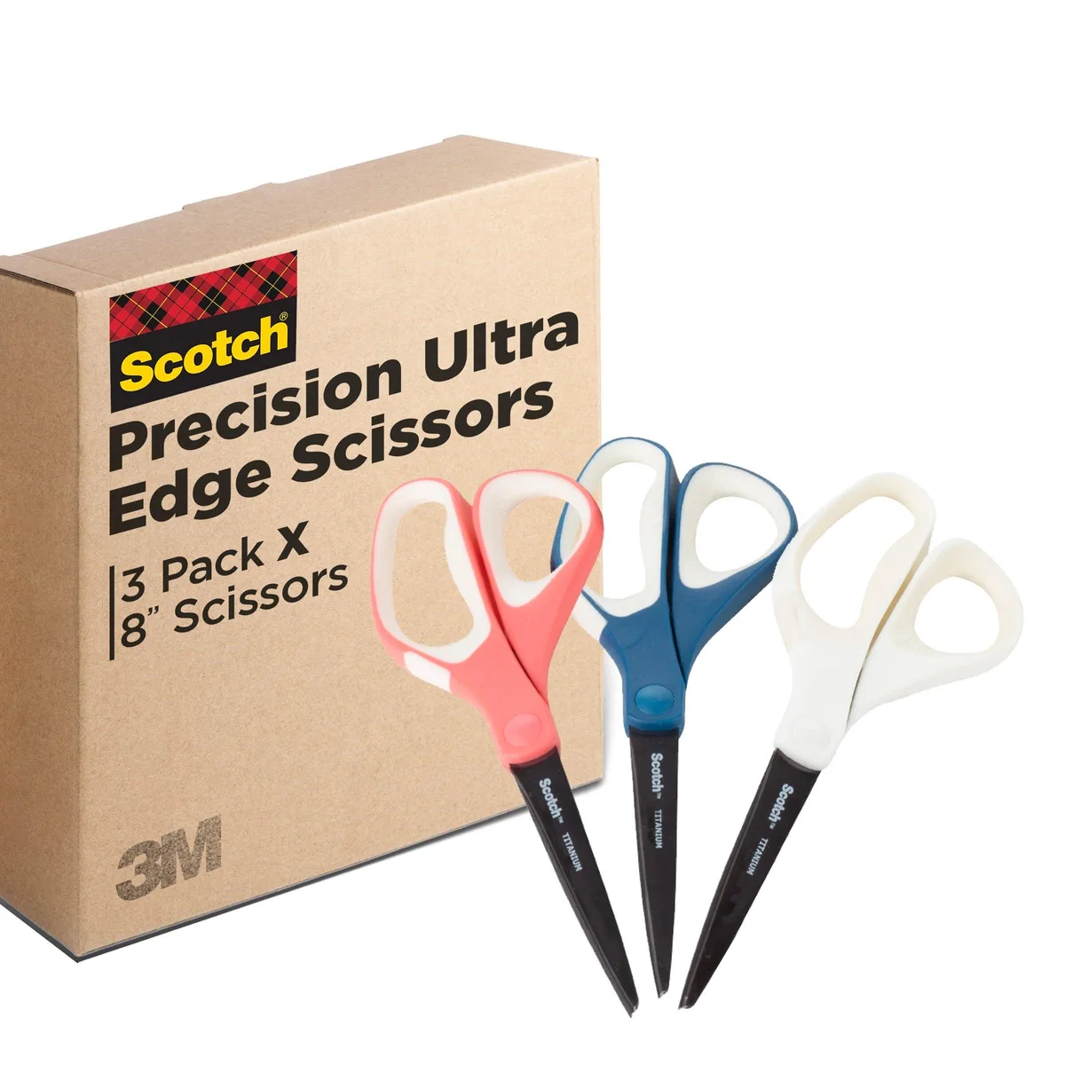 Three teal handled scissors with stainless steel blades lying together