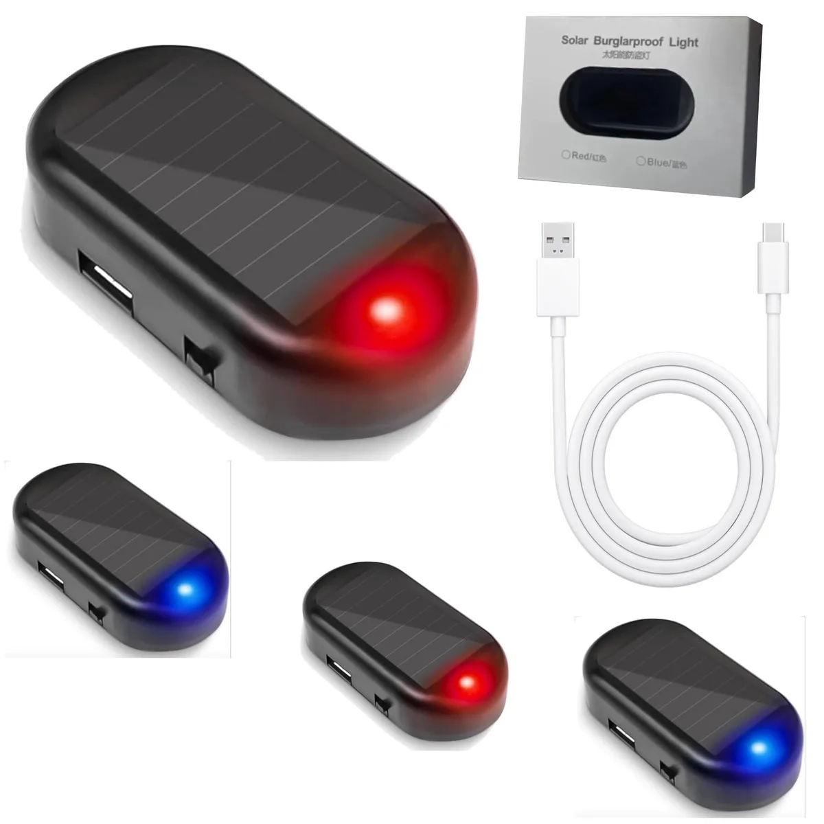  VIPER Solar Dummy Car Alarm 4-pack Red Blue USB — product photo